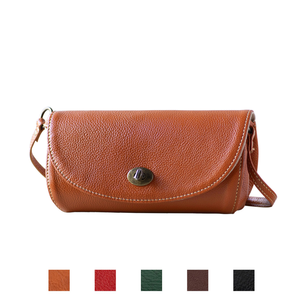 フラップ型ショルダーバッグ (グロスシュリンクレザー)【ak-18ns】