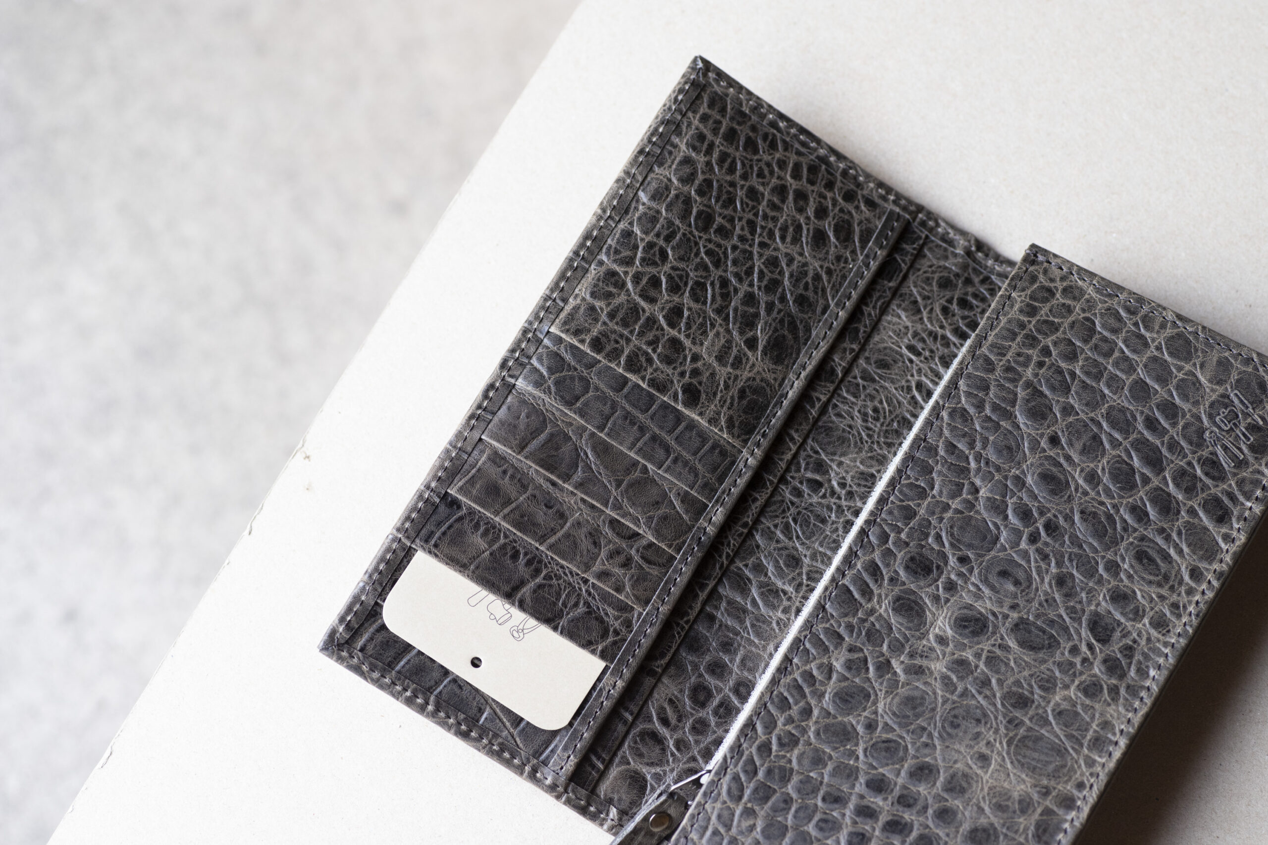 スリムロングウォレット (クロコダイルエンボスレザー)-img3
