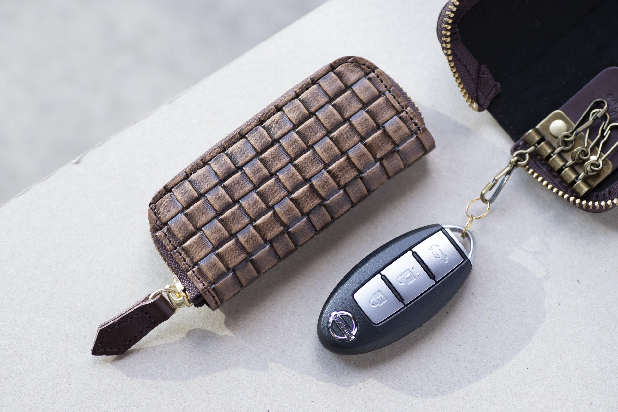 4連キーケース (エンボスメッシュレザー)-img2